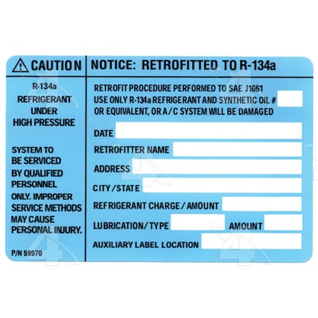 Four Seasons Valve Core-R134A Jr Retrofit Compnt, 59970 59970
